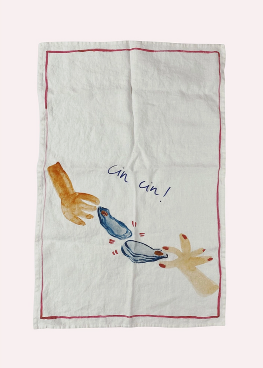 Love and Honor Oyster Cheers Tea Towel