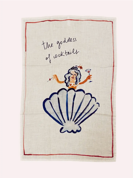Love and Honor The Goddess of Cocktails Tea Towel