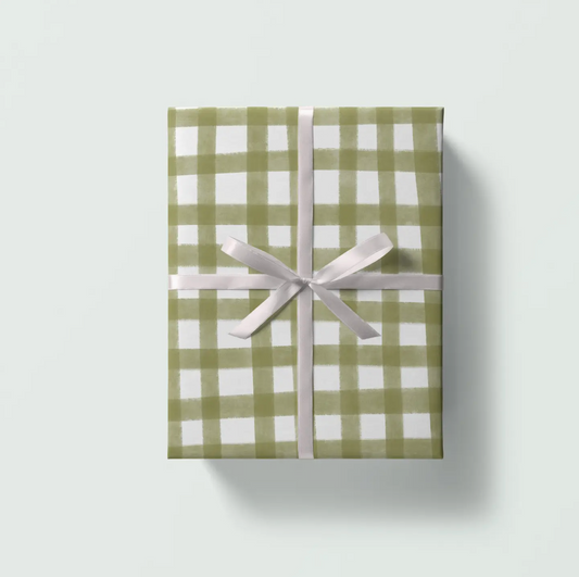 Green Gingham Gift Wrap