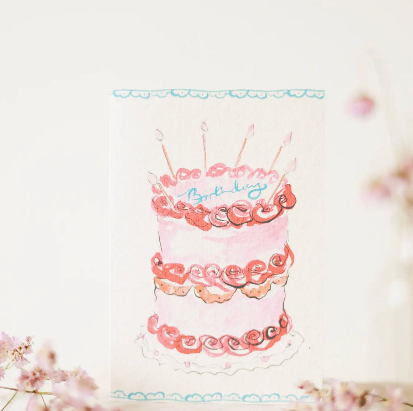 Birthday Gateaux Blue Card