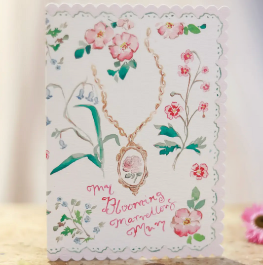 Blooming Marvellous Mum - Scalloped Edge Card