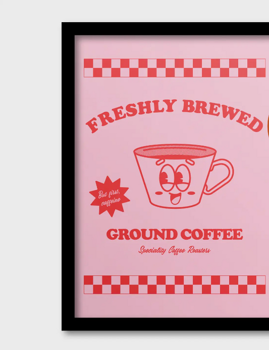 Freshly Brewed Ground Coffee Takeaway Print