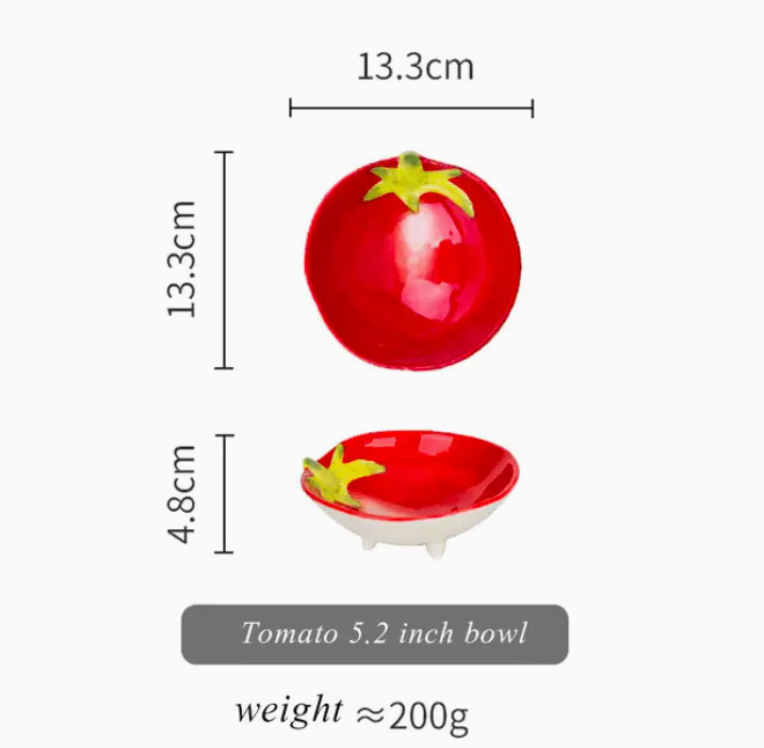 Vegetables Shape Snacks/ Sauce Dish - Tomato