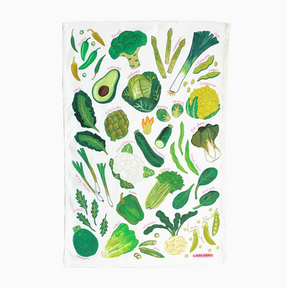 Green Veg Organic Cotton Tea Towel