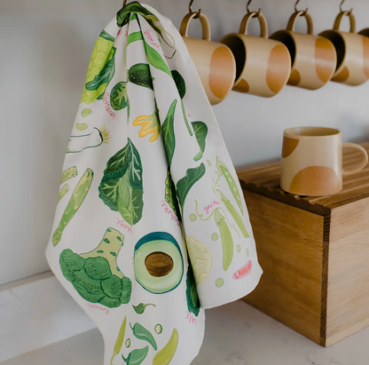 Green Veg Organic Cotton Tea Towel