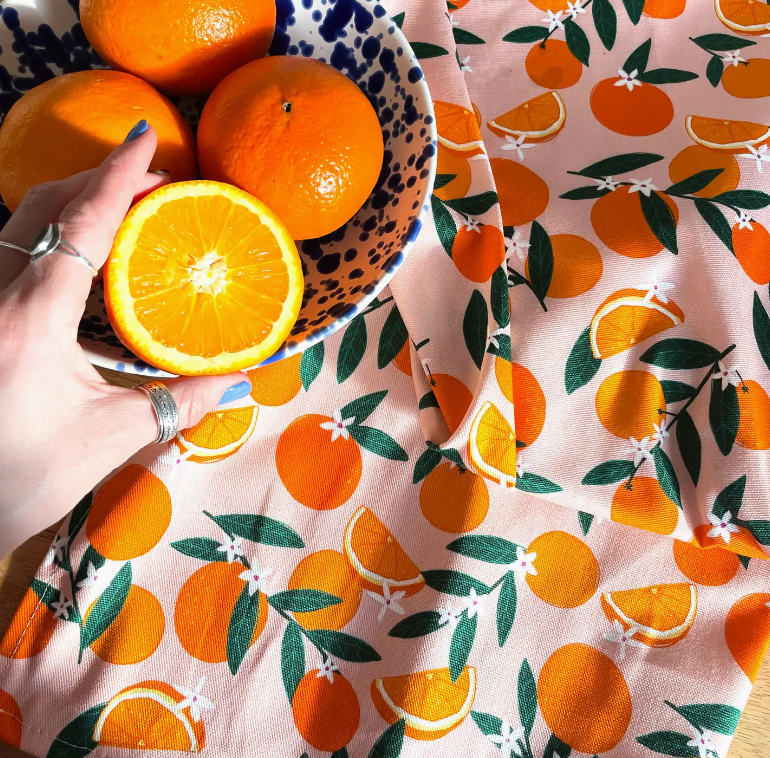 Sevilla Oranges Organic Cotton Tea Towel